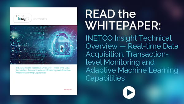 INETCO Insight providing real-time data acquisition, transaction-level monitoring and adaptive machine learning capabilities