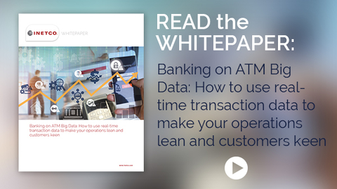 a man banking at an atm while inetco insight monitors the transaction and provides data to the bank