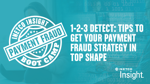 inetco insight payment fraud strategy boot camp miniseries logo in front of a bank's payment fraud and security team ensuring that transactions complete as expected for customers.